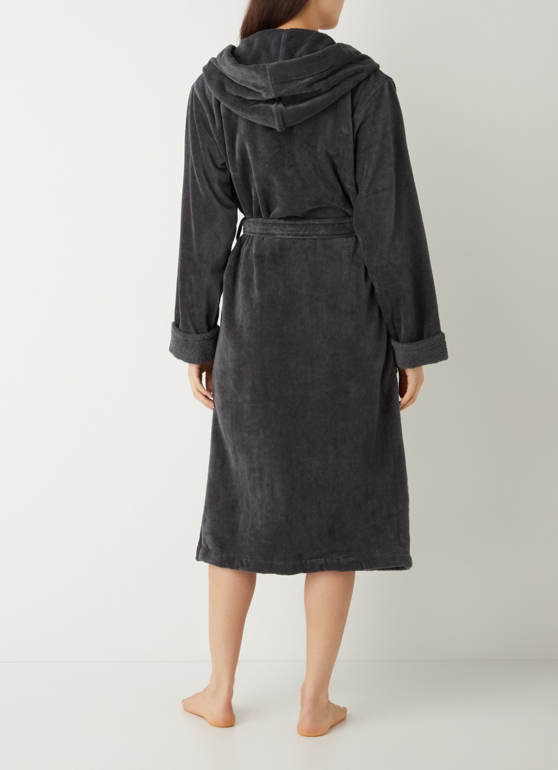 Rituals Super Smooth badjas van katoen - achterkant antraciet