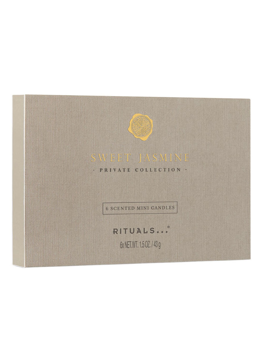 Rituals Sweet Jasmine mini geurkaars set van 6 - voorkant 4 goud