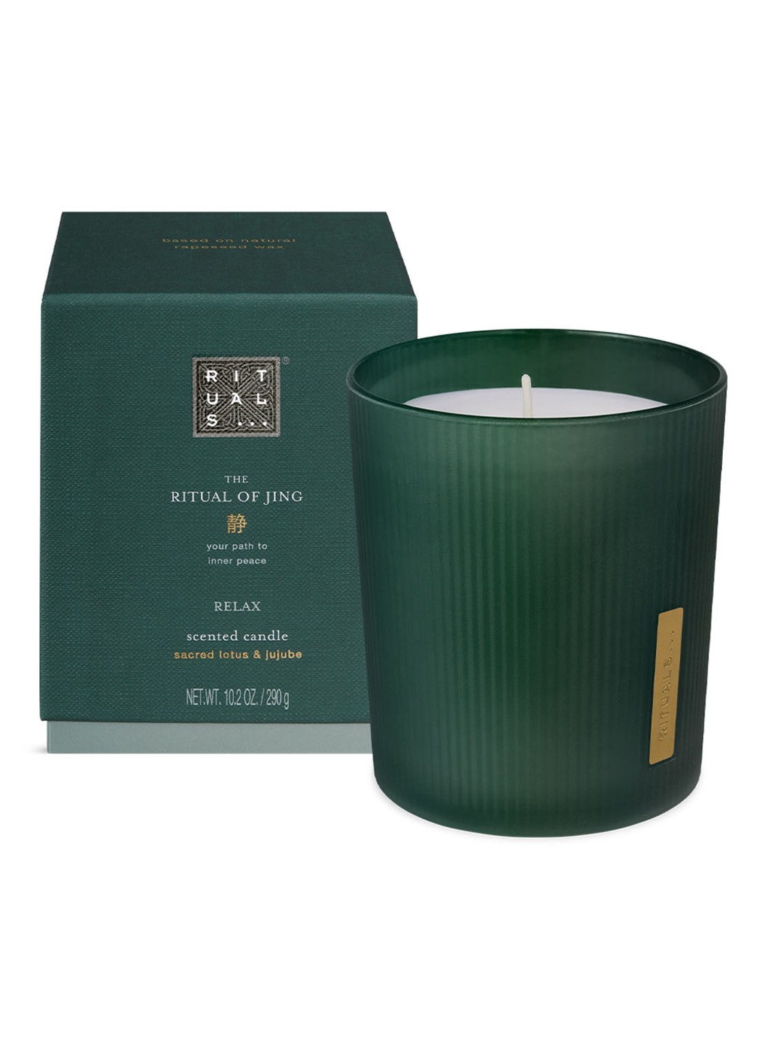 Rituals The Ritual of Jing geurkaars 290 gram - voorkant 2 donkergroen
