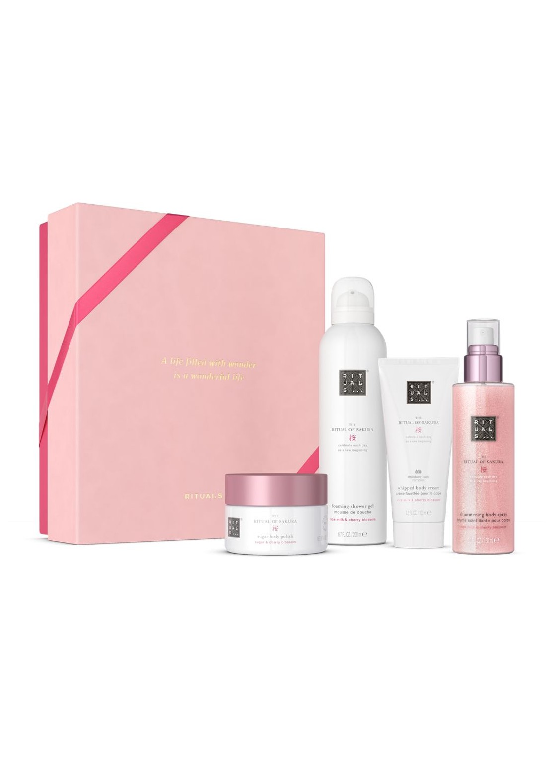 Rituals The Ritual of Sakura Medium Gift Set - verzorgingsset - voorkant 3 roze