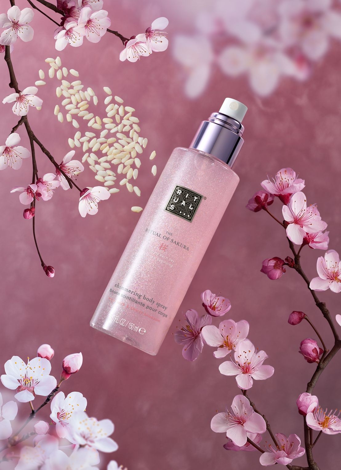 Rituals The Ritual of Sakura Shimmering Body Spray 150 ml - voorkant 4 beige