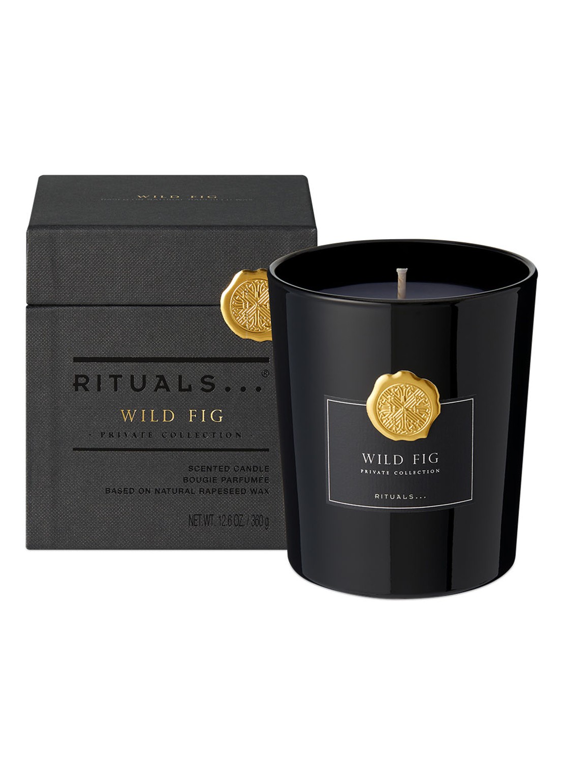 Rituals Wild Fig Luxury geurkaars - voorkant 2 zwart