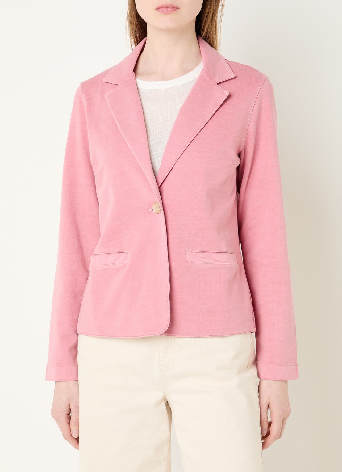 River Woods Blazer met steekzakken - detail koraalroze