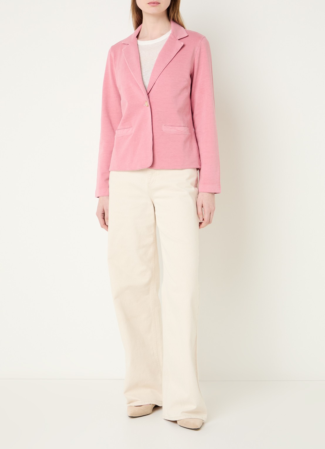 River Woods Blazer met steekzakken - voorkant 3 koraalroze