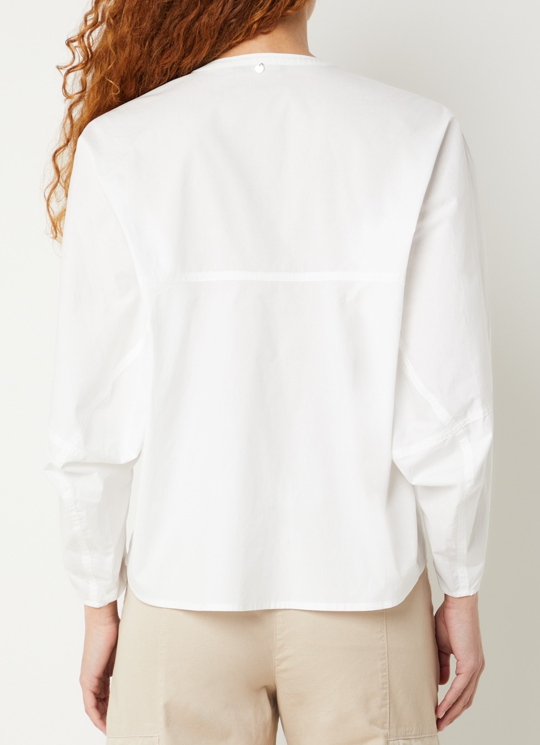 River Woods Blouse met borstzak - achterkant gebroken wit
