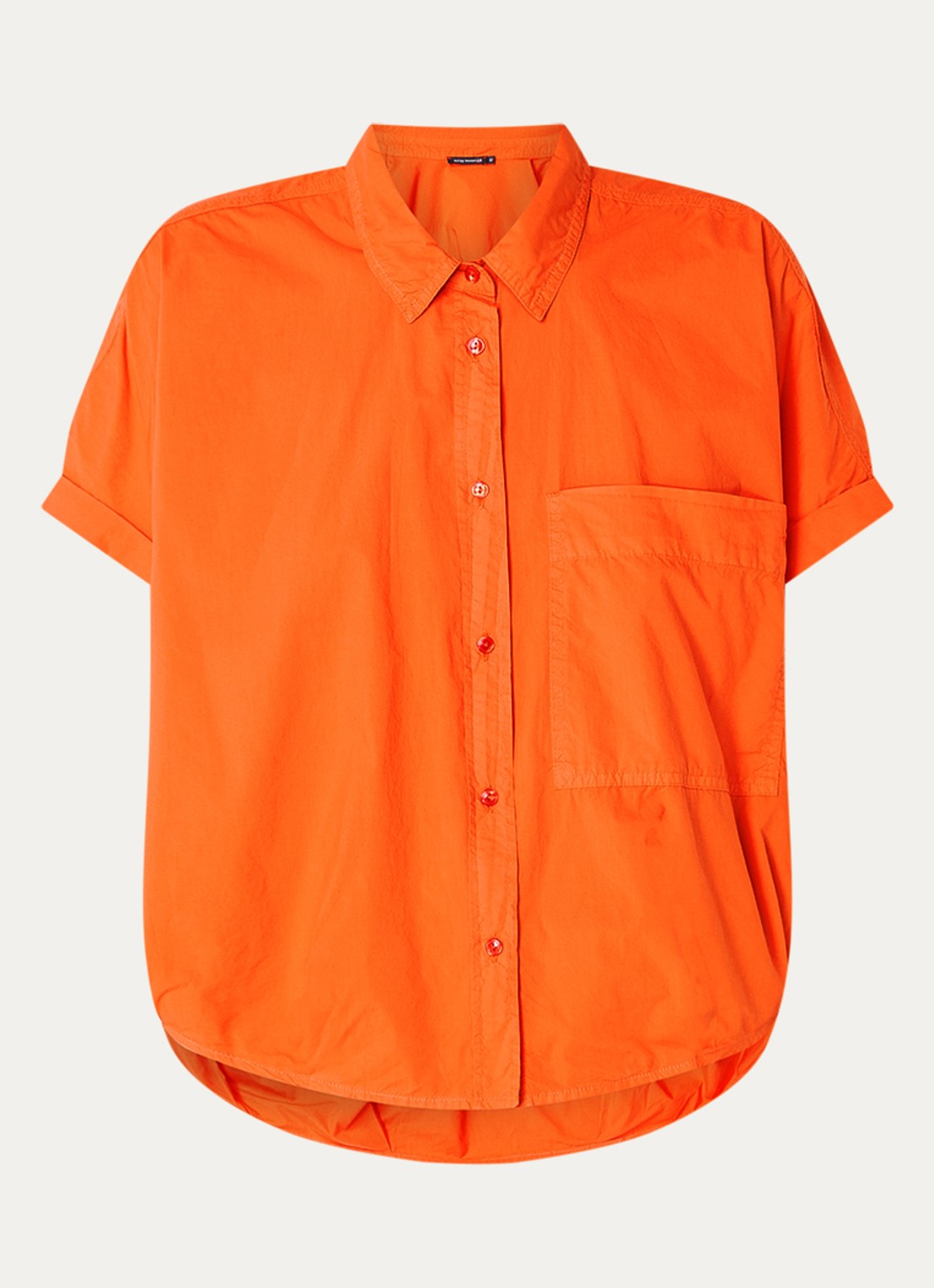 River Woods Blouse met borstzak  - voorkant 3 oranjerood