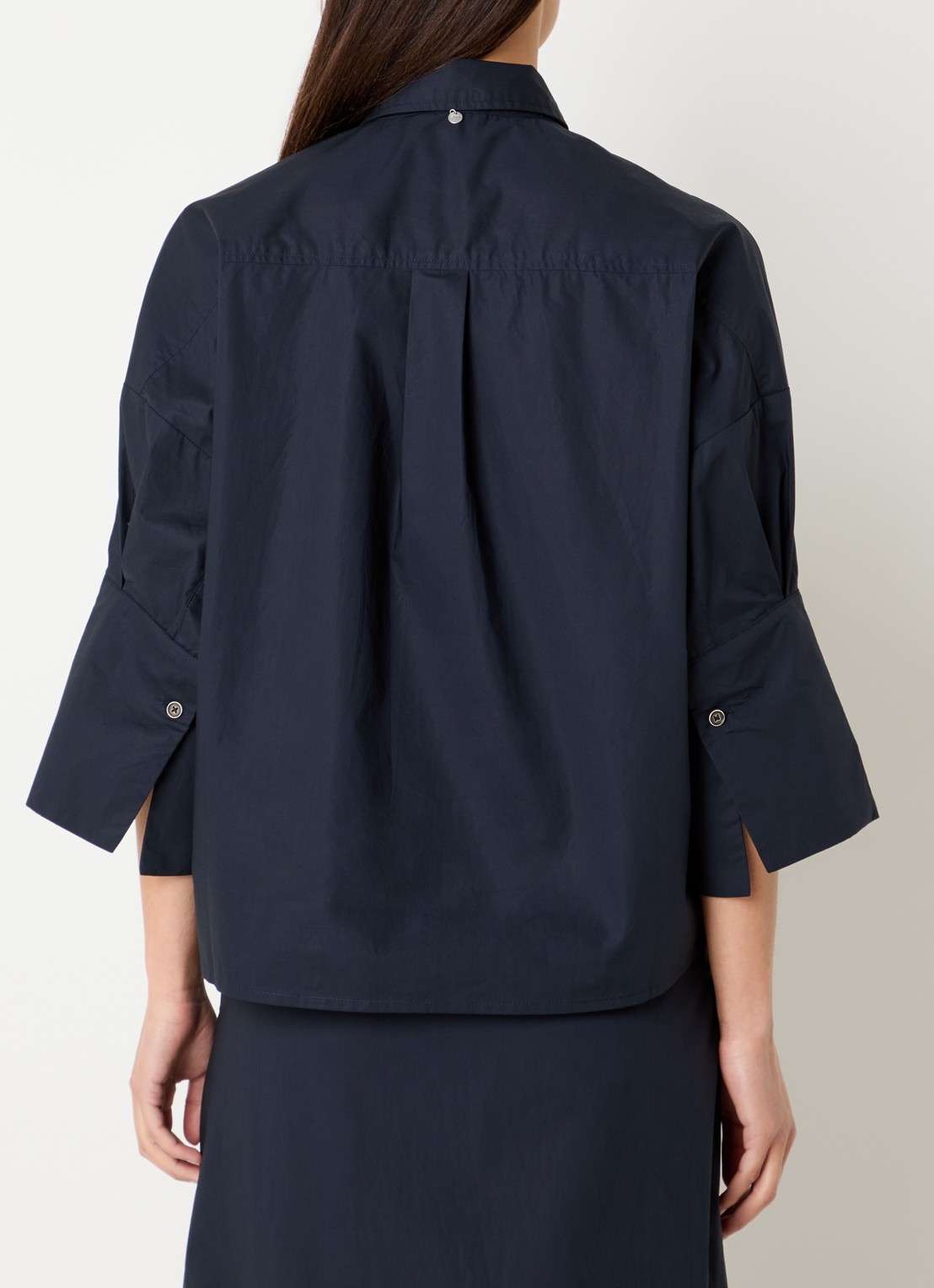 River Woods Blouse met kraag - achterkant 4 indigo