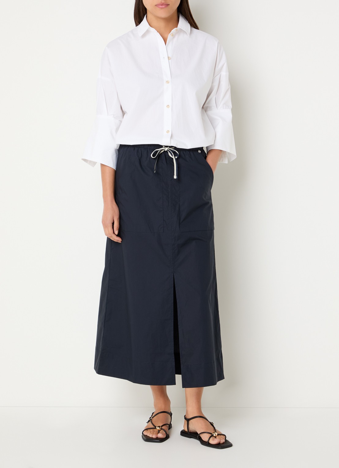 River Woods Blouse met kraag - voorkant 4 wit