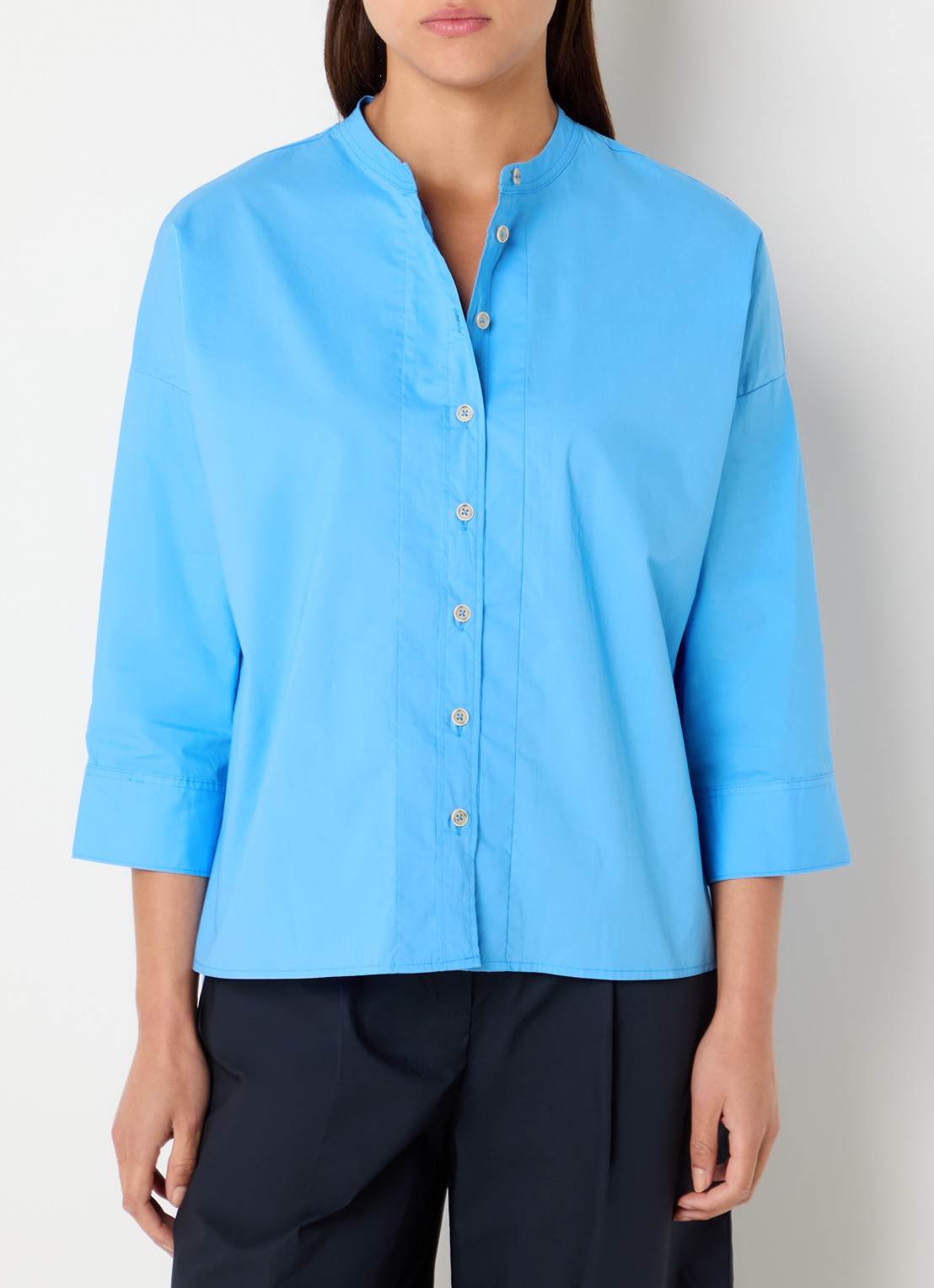 River Woods Blouse met plooidetail - detail 4 blauw