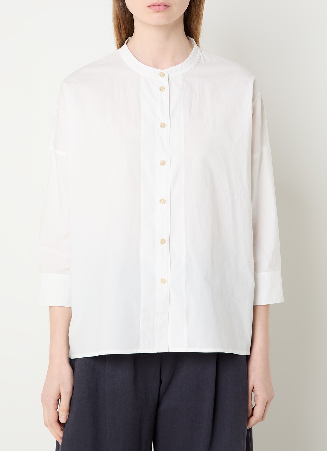 River Woods Blouse met plooidetail - detail 4 wit
