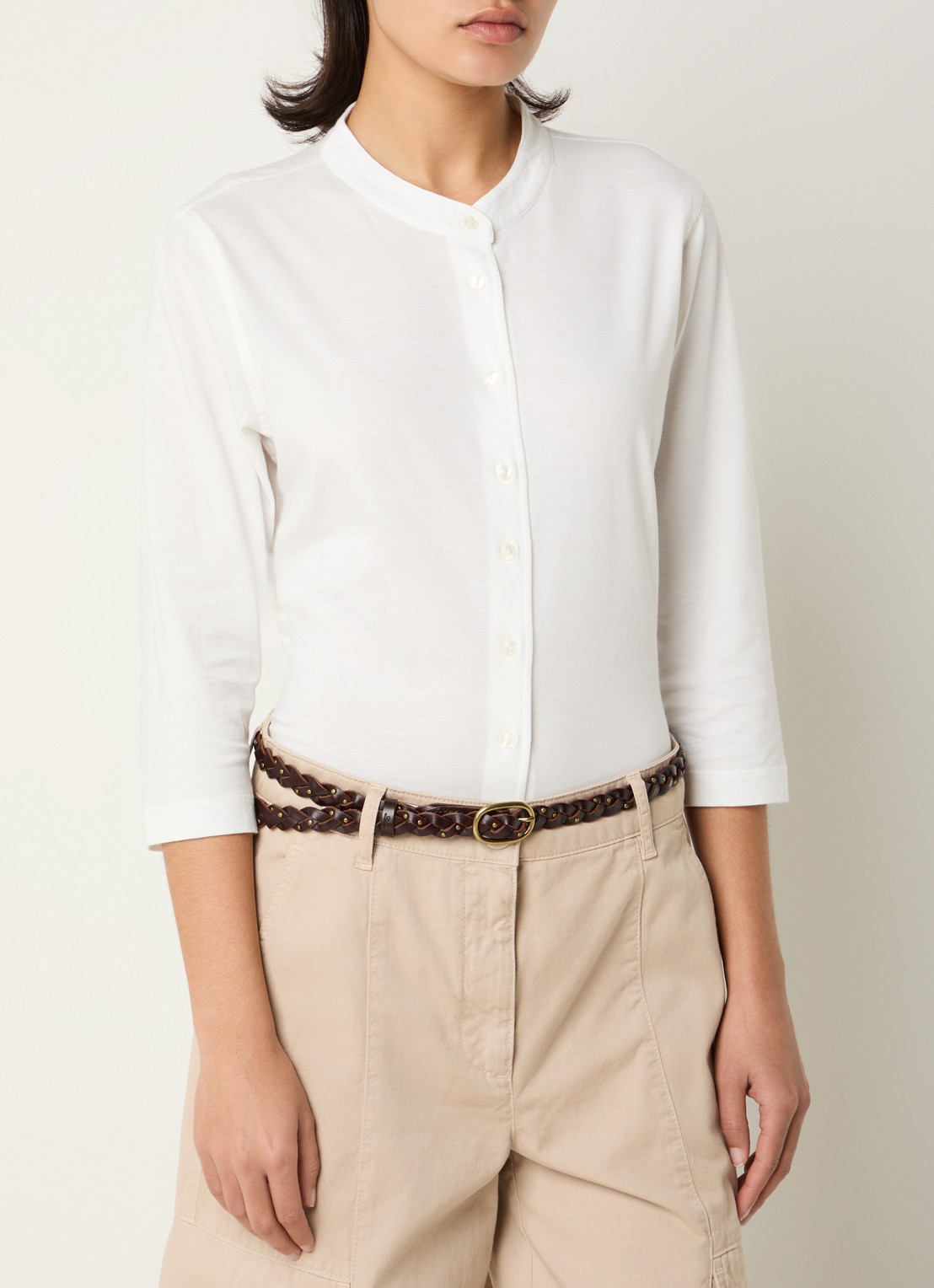 River Woods Blouse met ronde hals - detail 4 wit