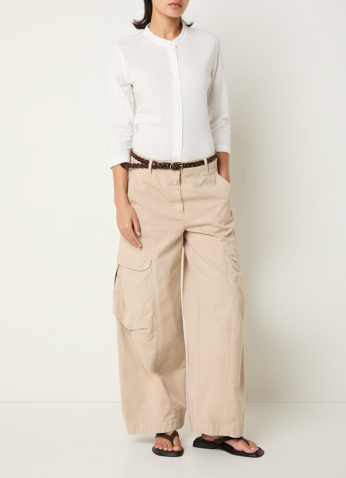 River Woods Blouse met ronde hals - voorkant 2 wit