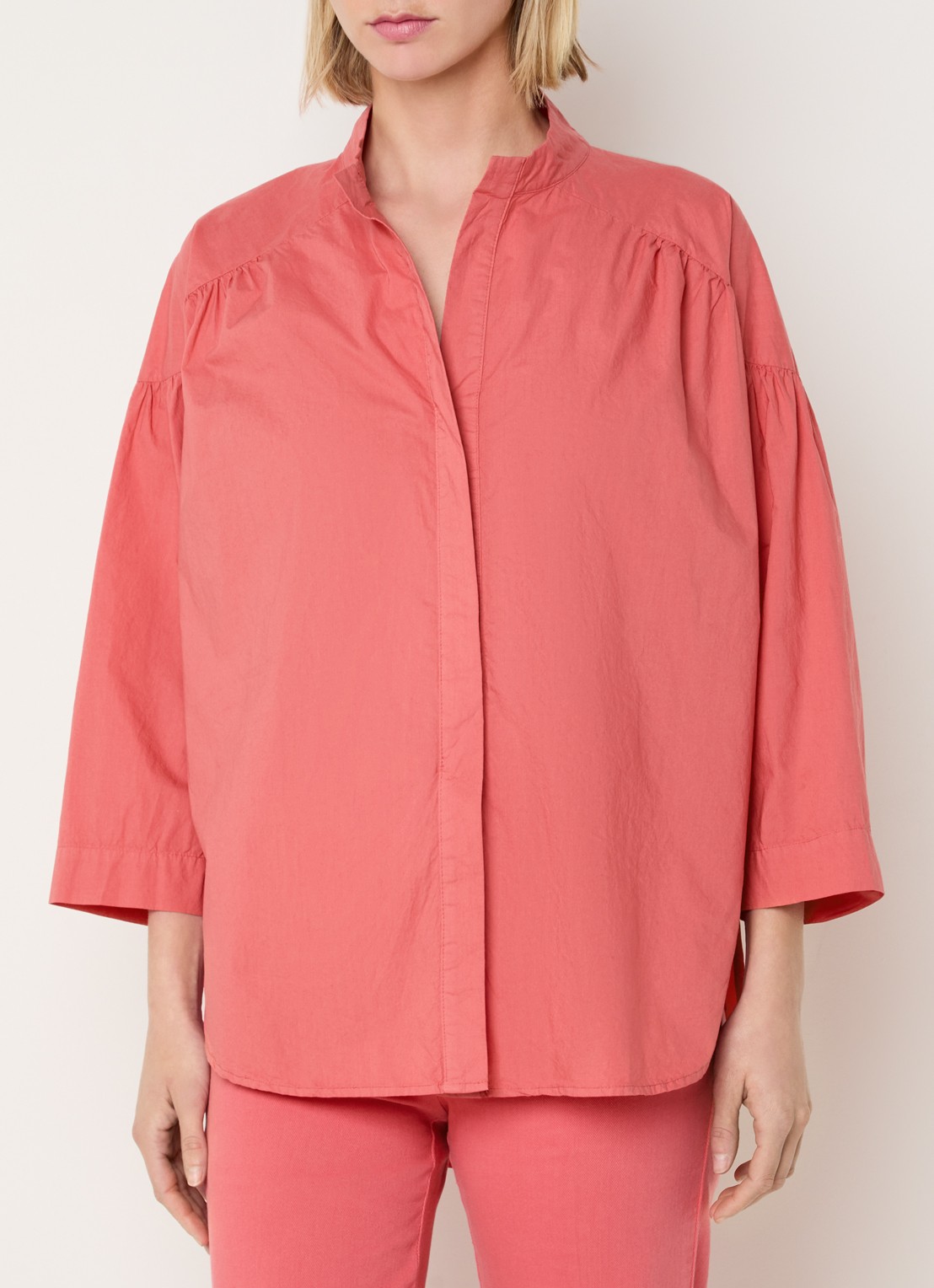 River Woods Blouse met ronde hals - detail 3 roze