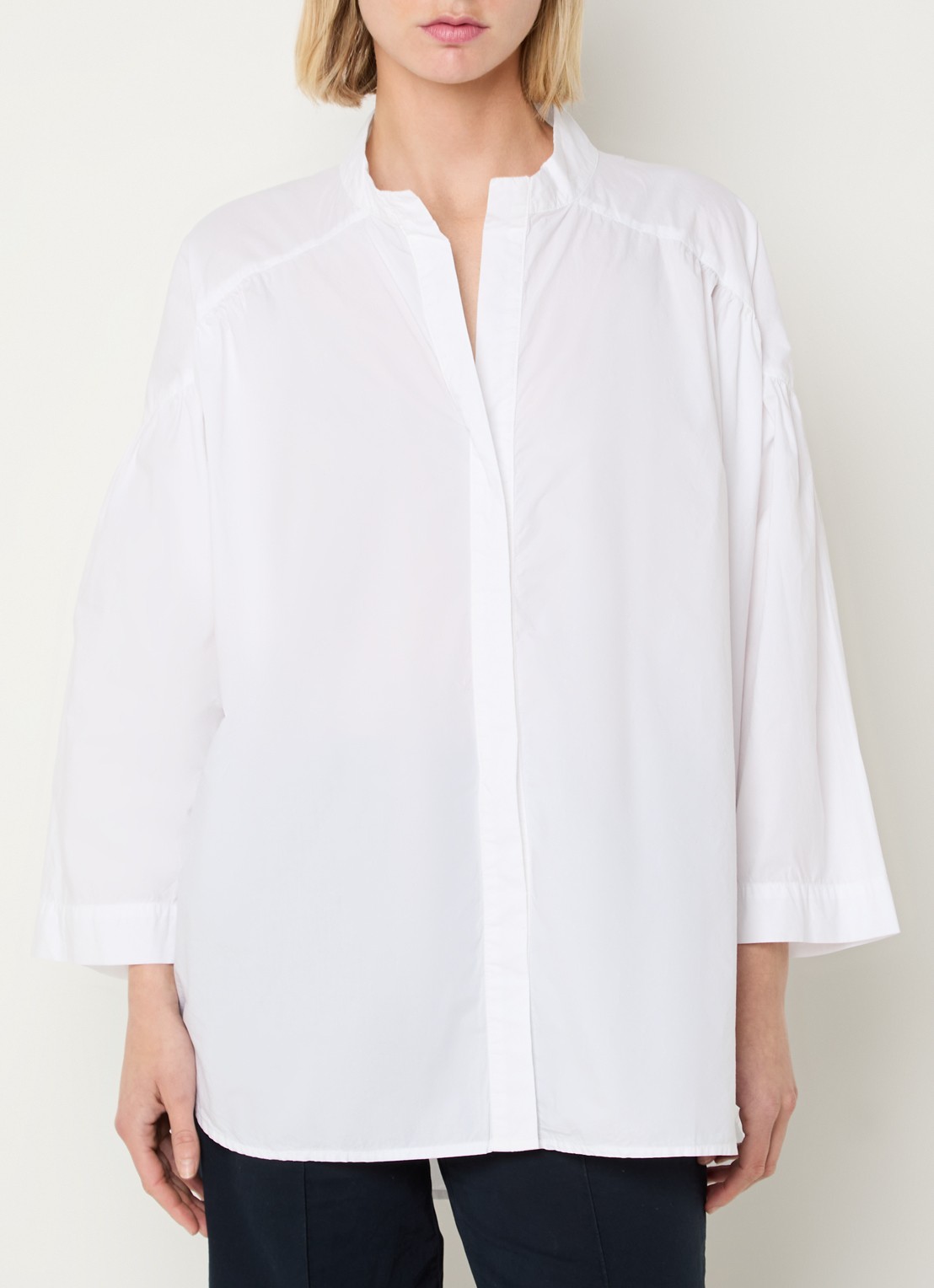 River Woods Blouse met ronde hals - detail 3 wit