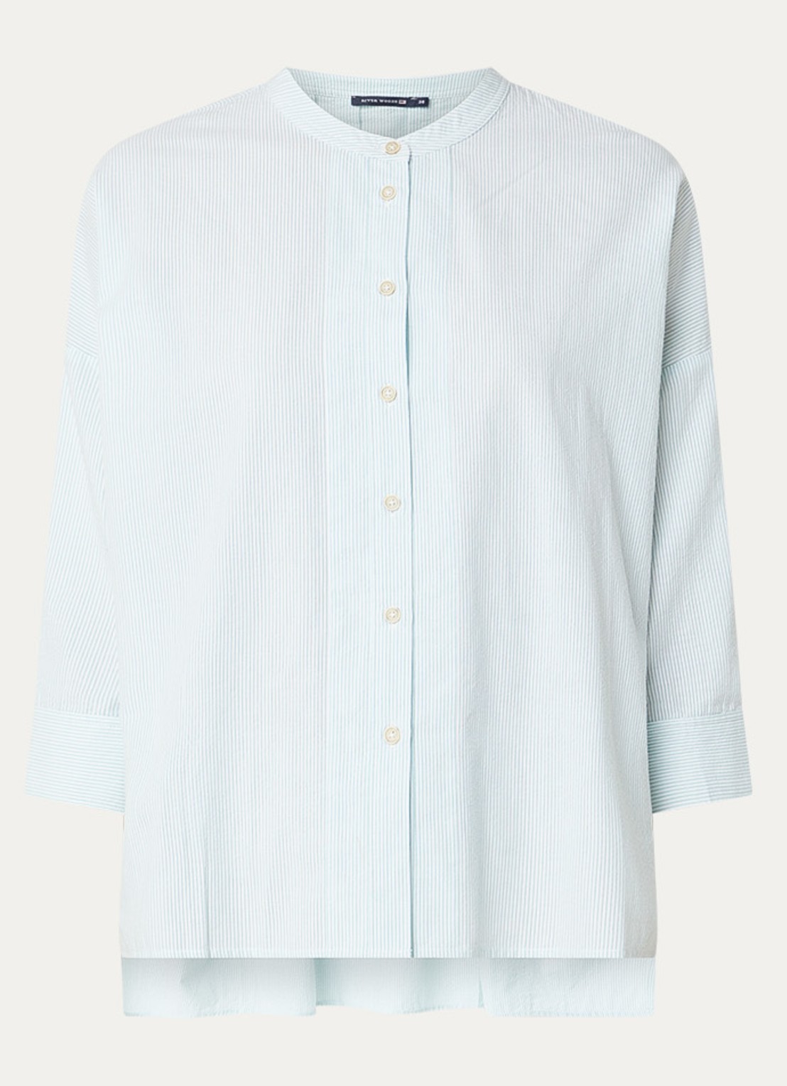 River Woods Blouse met streepprint - voorkant groen
