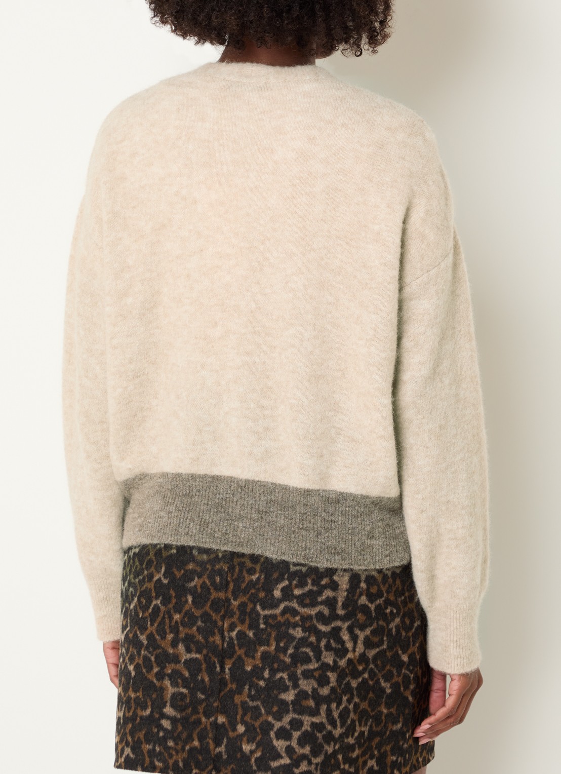 River Woods Fijngebreid vest in alpaca wolblend - achterkant zand