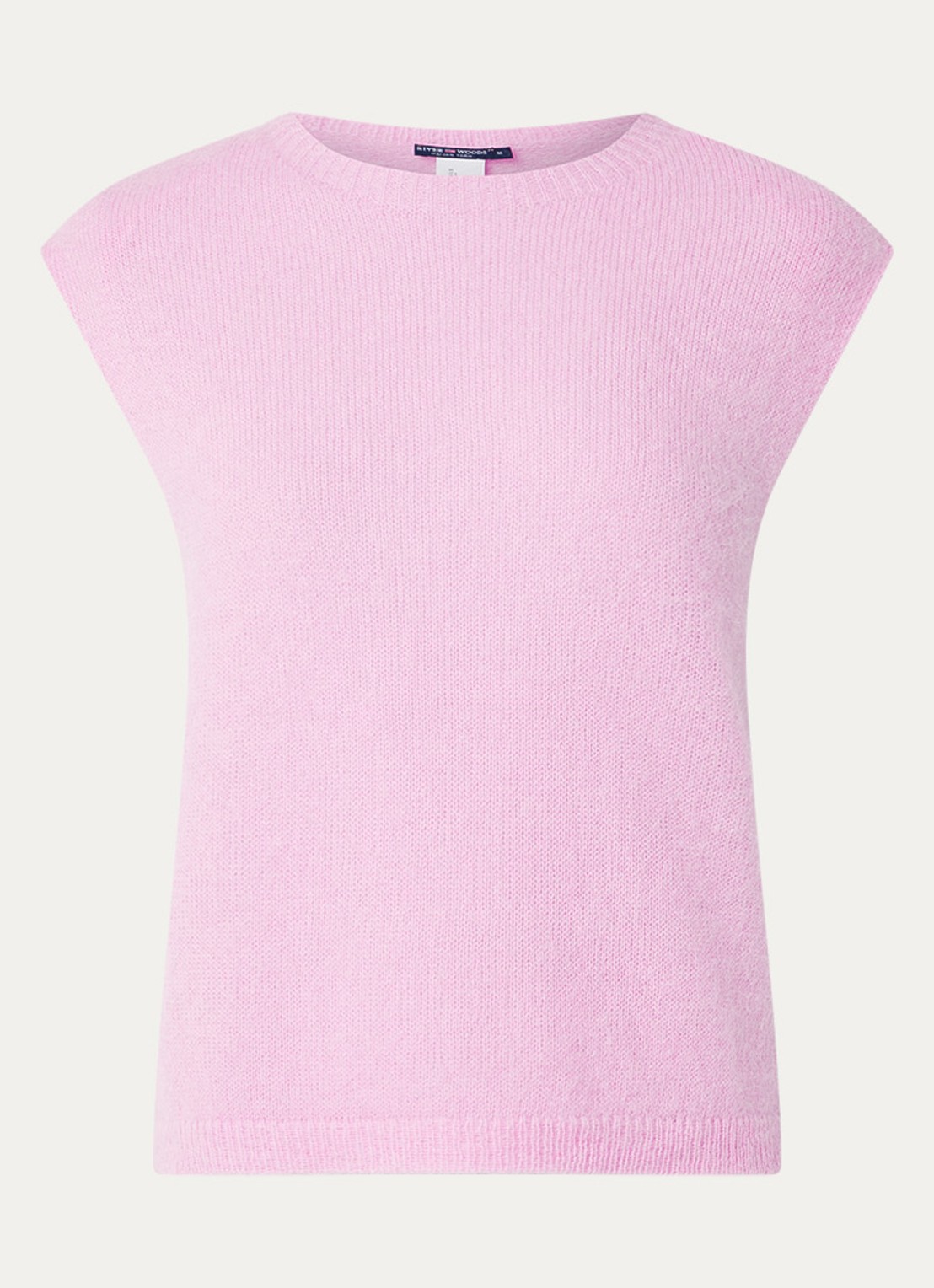 River Woods Fijngebreide spencer in alpaca wolblend - voorkant roze