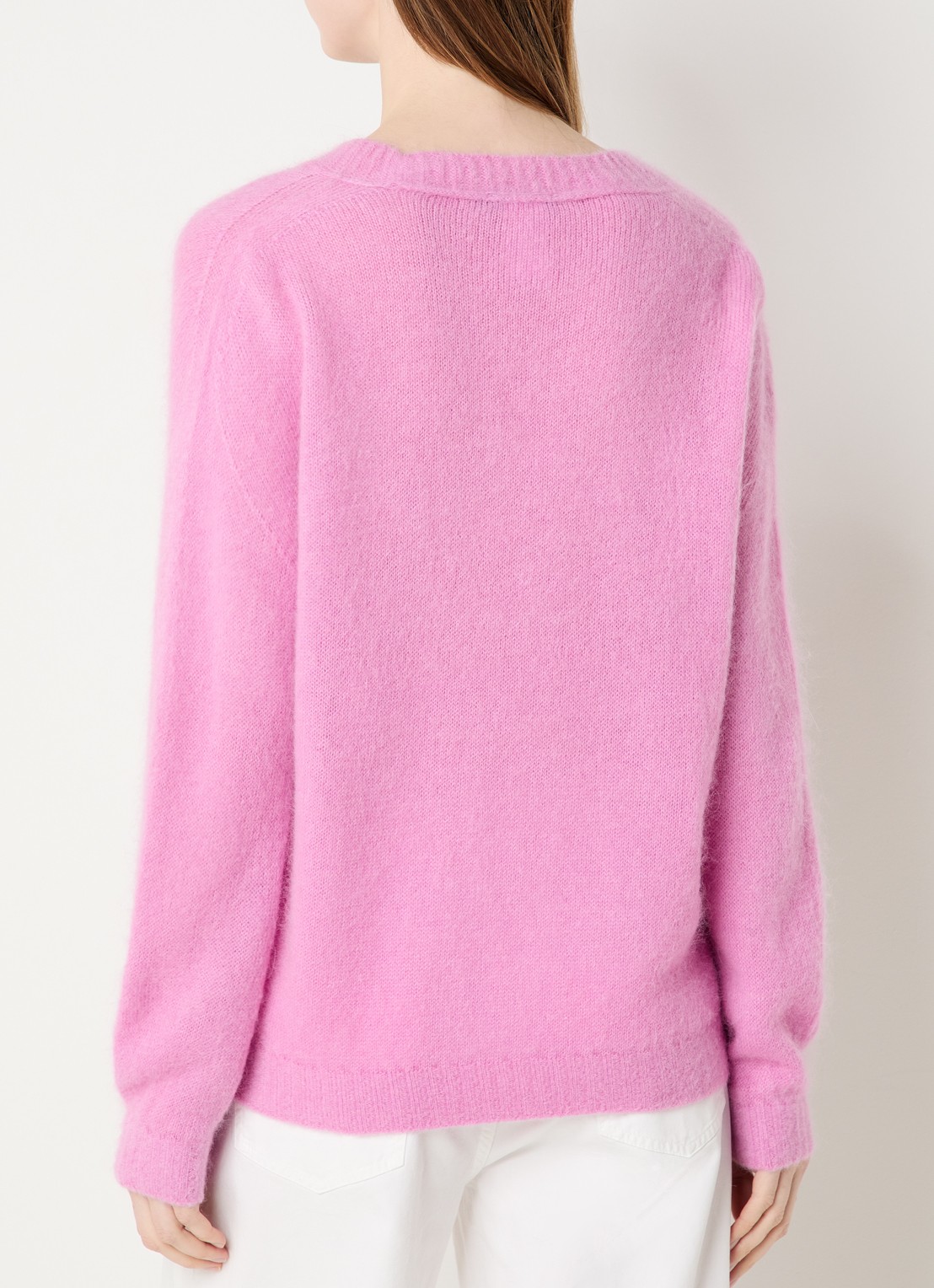 River Woods Fijngebreide trui in alpaca wolblend  - achterkant roze