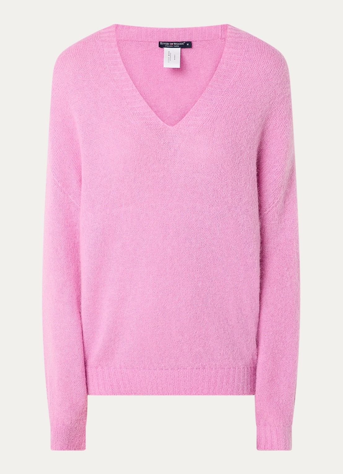 River Woods Fijngebreide trui in alpaca wolblend  - voorkant 2 roze