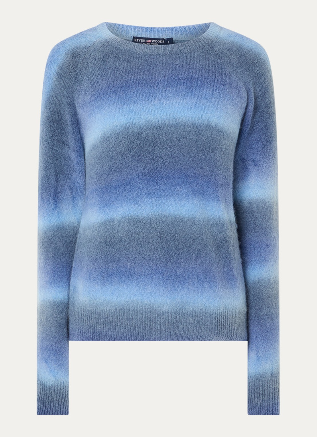 River Woods Fijngebreide trui in alpaca wolblend - voorkant indigo