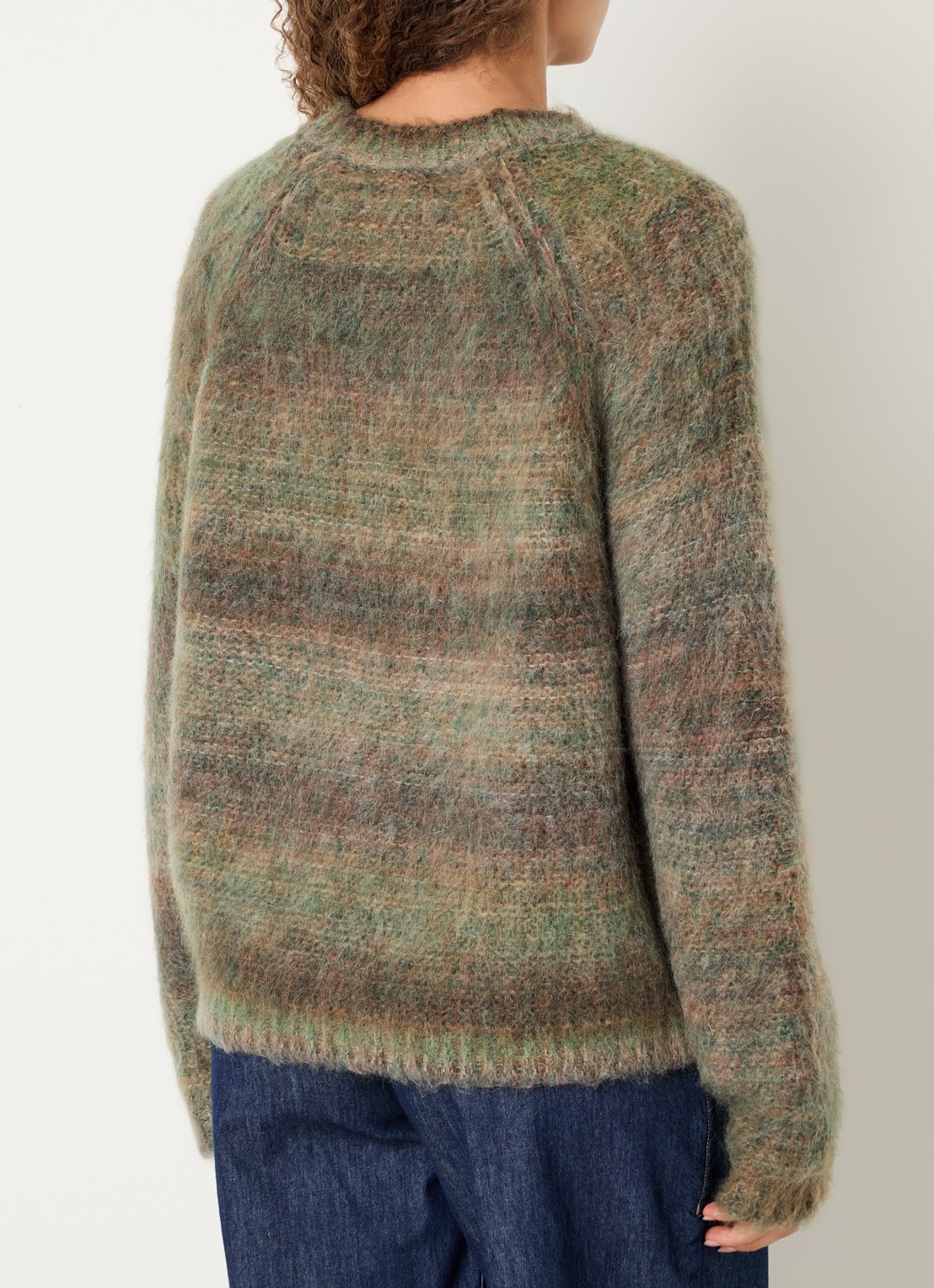 River Woods Fijngebreide trui in alpaca wolblend - achterkant 4 bronsgroen