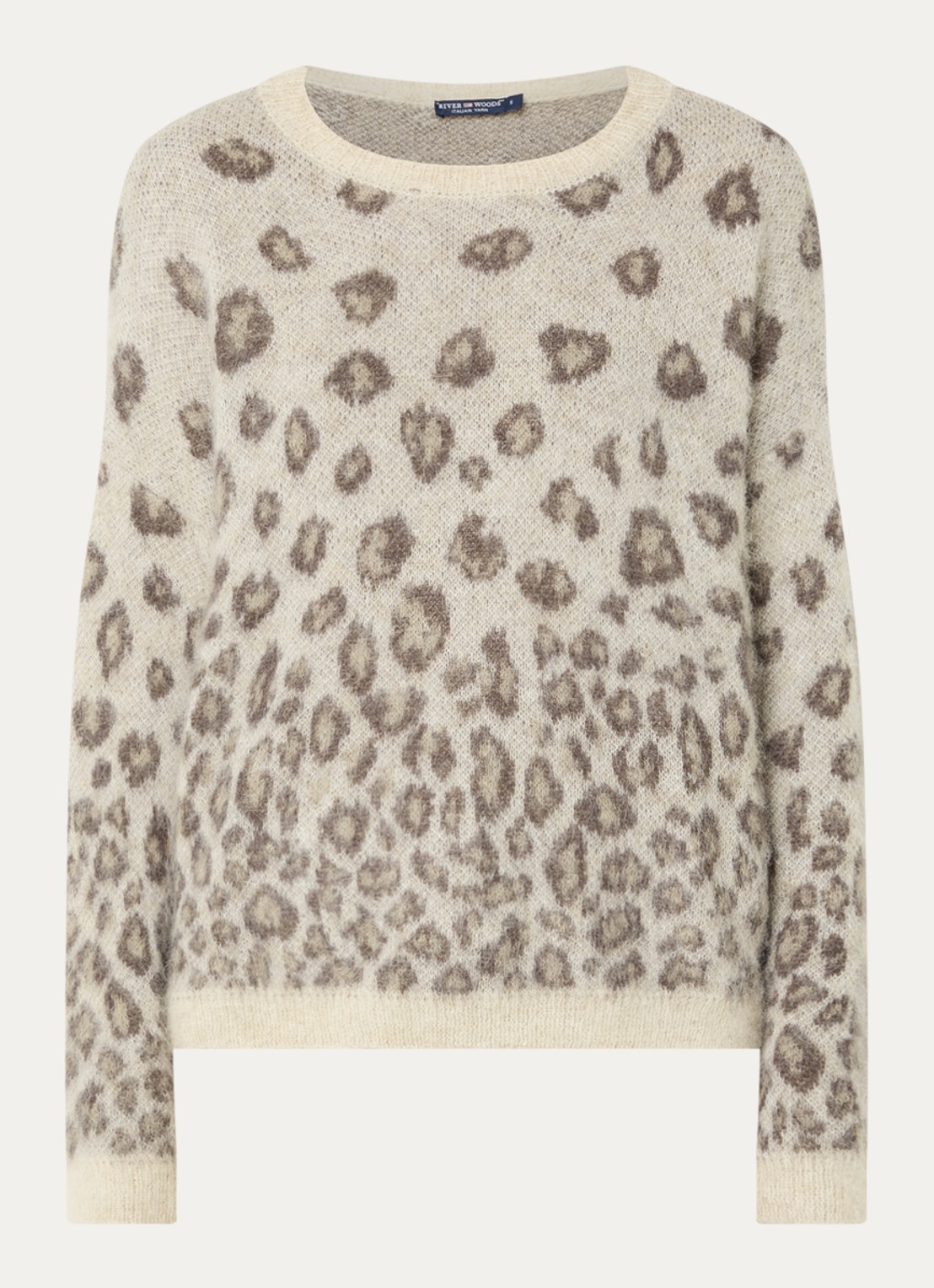 River Woods Fijngebreide trui in alpaca wolblend - voorkant 3 beige