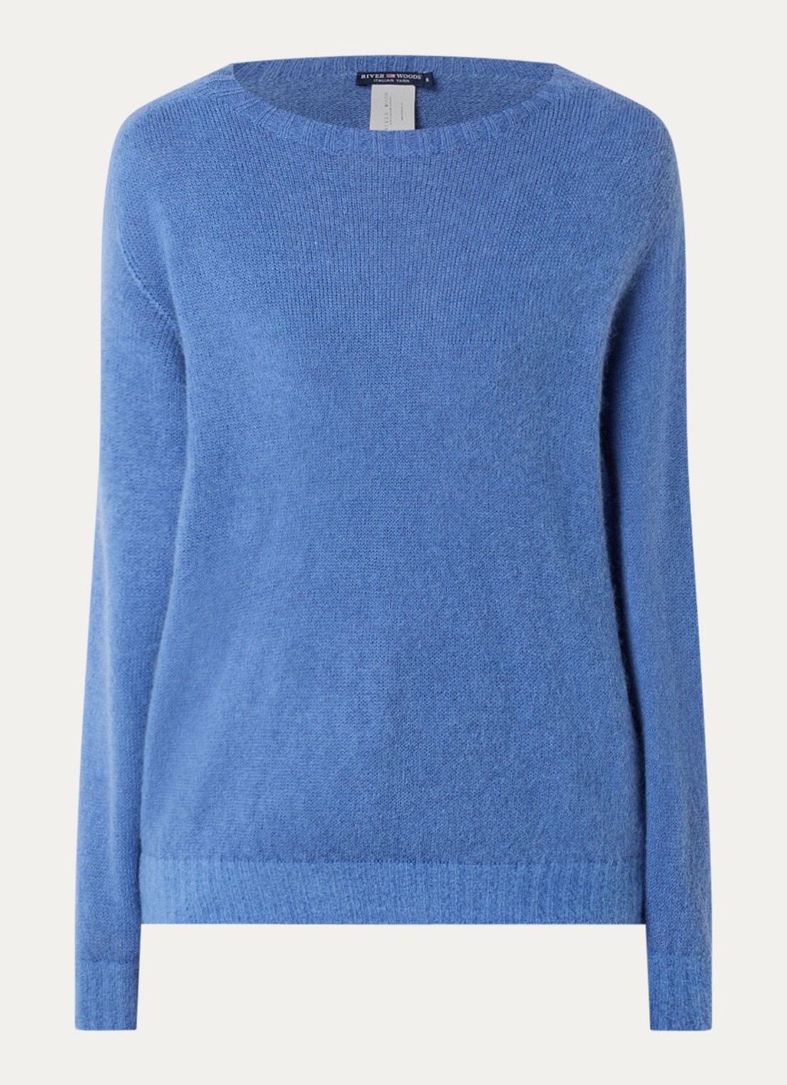 River Woods Fijngebreide trui met ronde hals - voorkant 2 blauw