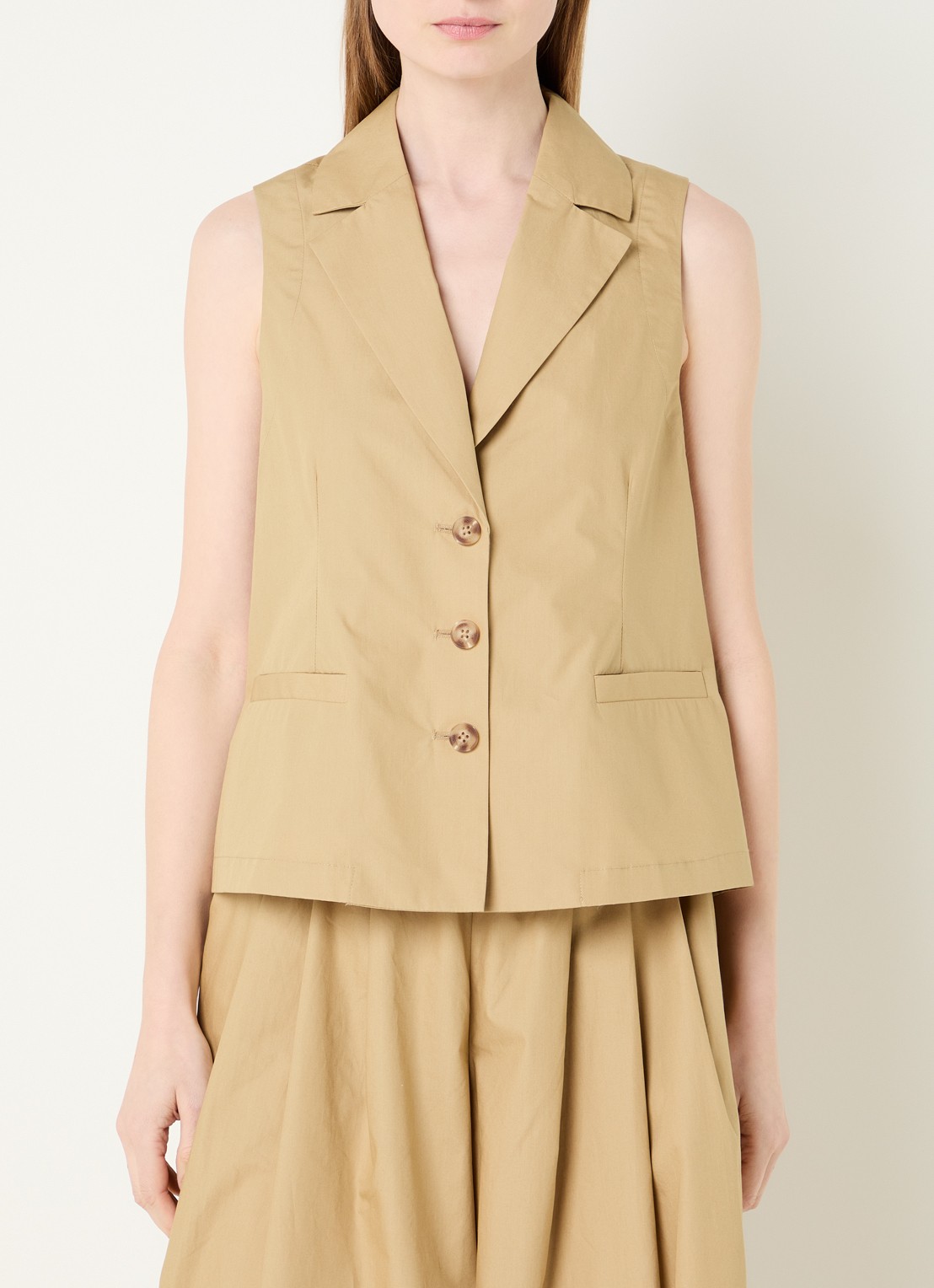 River Woods Gilet met paspelzakken - detail 4 khaki
