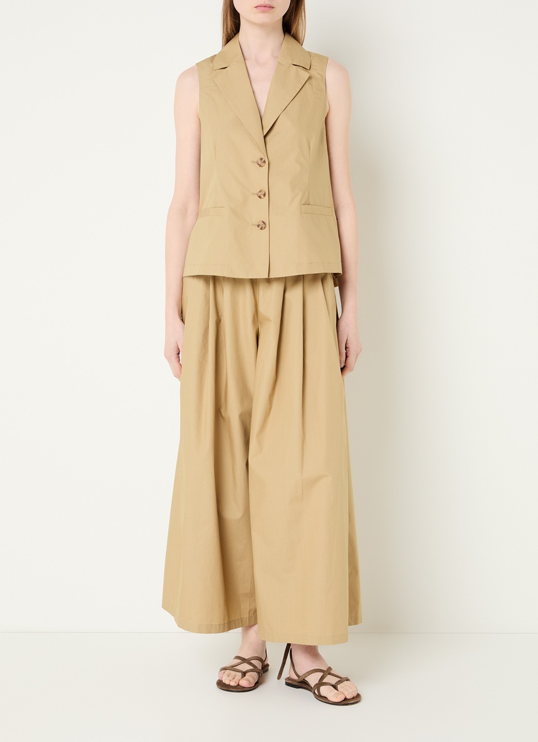 River Woods Gilet met paspelzakken - voorkant 3 khaki