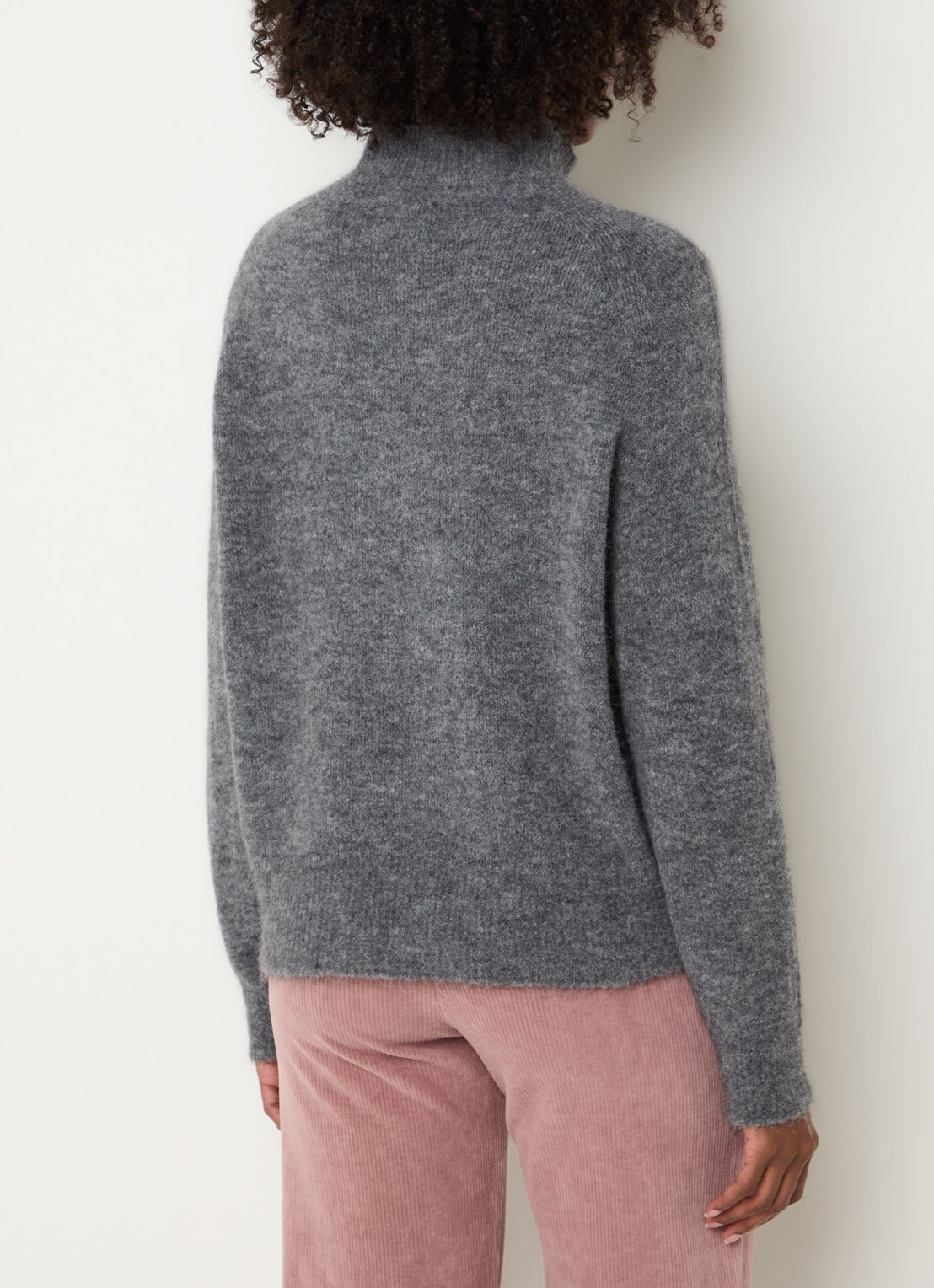 River Woods Grofgebreide trui in alpaca wolblend met col - achterkant 4 rood