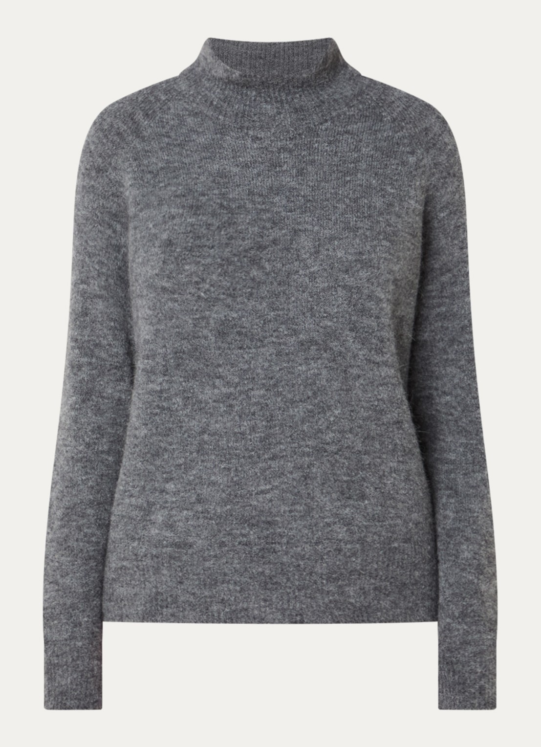 River Woods Grofgebreide trui in alpaca wolblend met col - voorkant rood