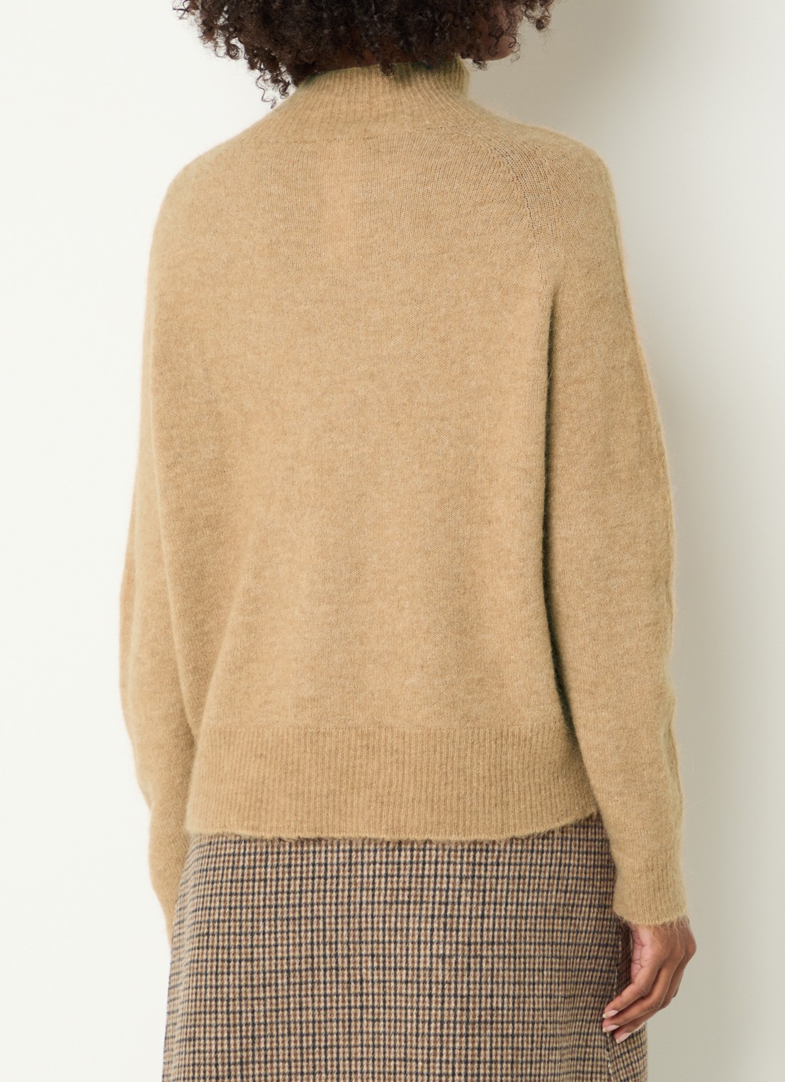 River Woods Grofgebreide trui in alpaca wolblend met col - achterkant 3 camel
