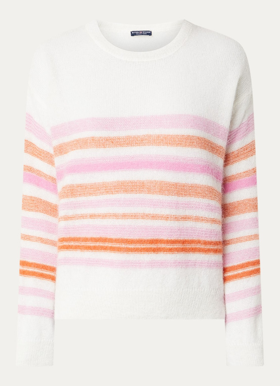 River Woods Grofgebreide trui in alpaca wolblend - voorkant 3 creme