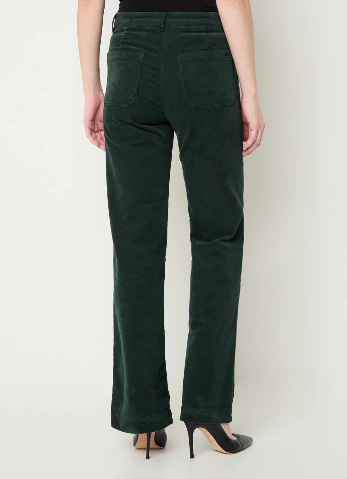 River Woods High waist flared fit pantalon met stretch - achterkant 4 lichtblauw