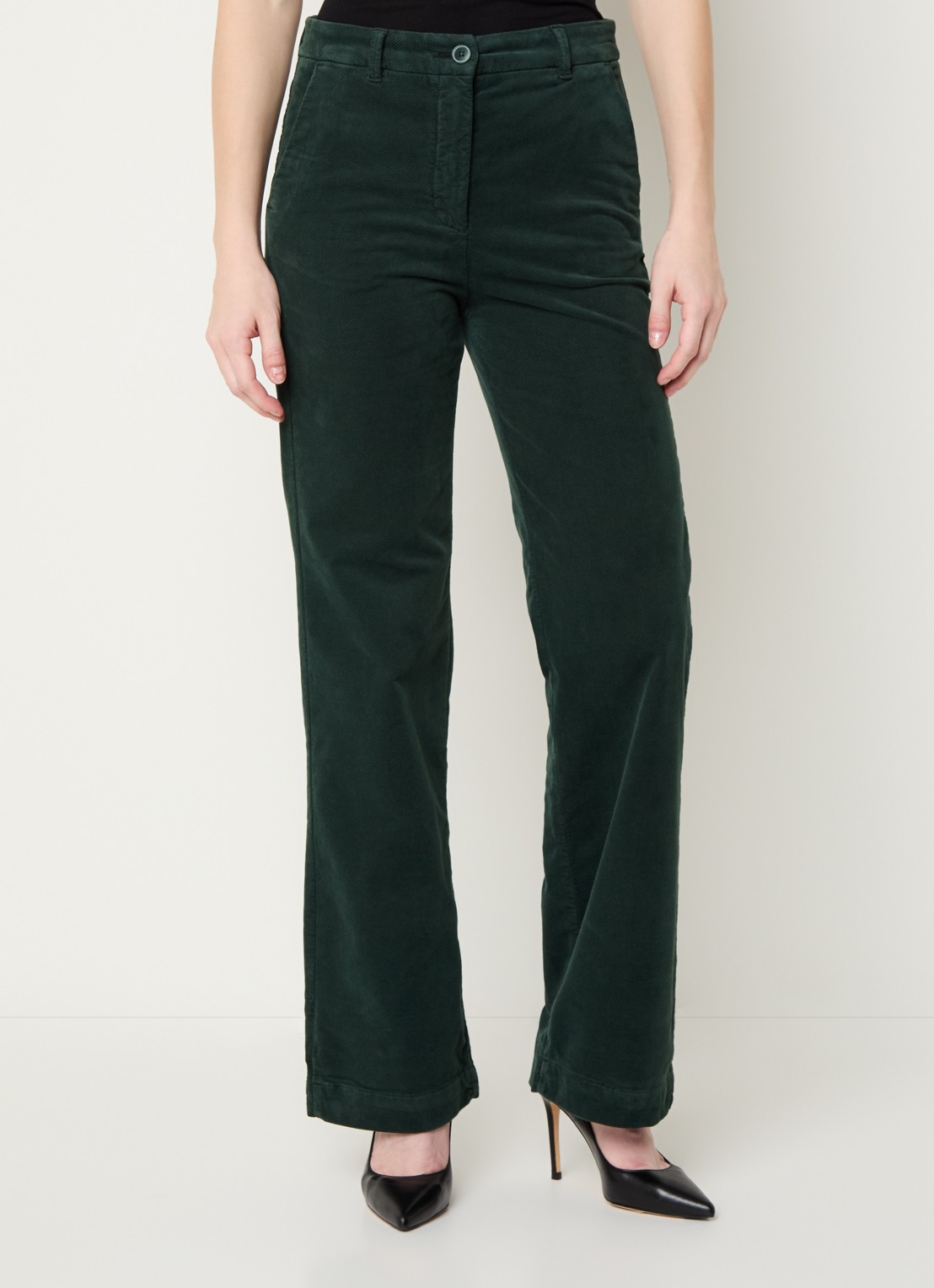 River Woods High waist flared fit pantalon met stretch - detail 3 lichtblauw
