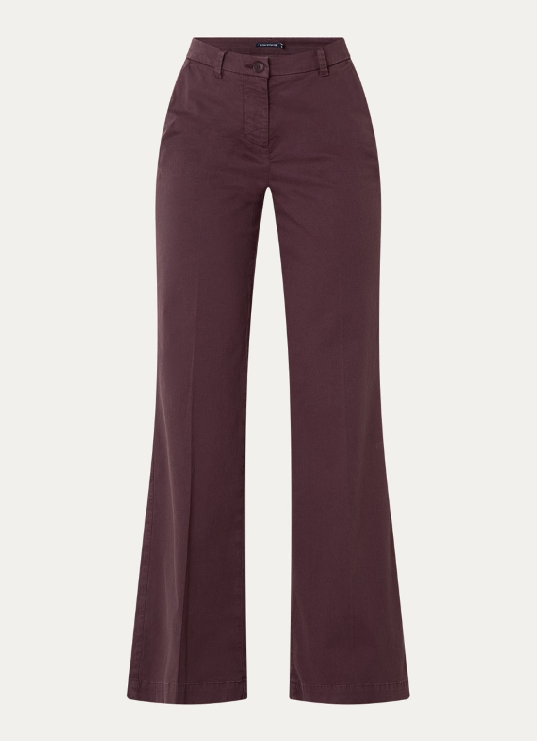 River Woods High waist flared fit pantalon met stretch - voorkant 3 bordeauxrood