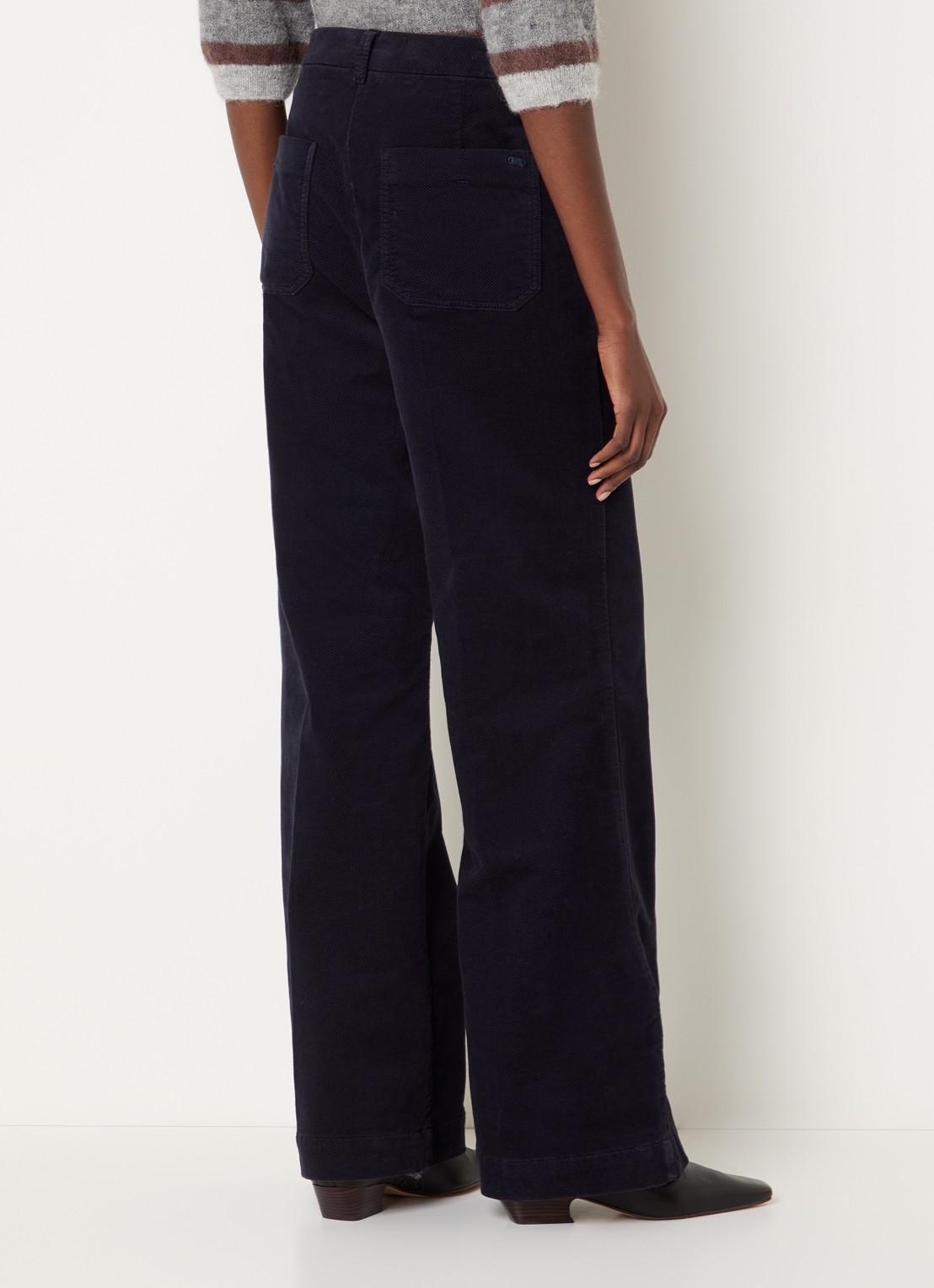 River Woods High waist flared fit pantalon met stretch - achterkant blauw