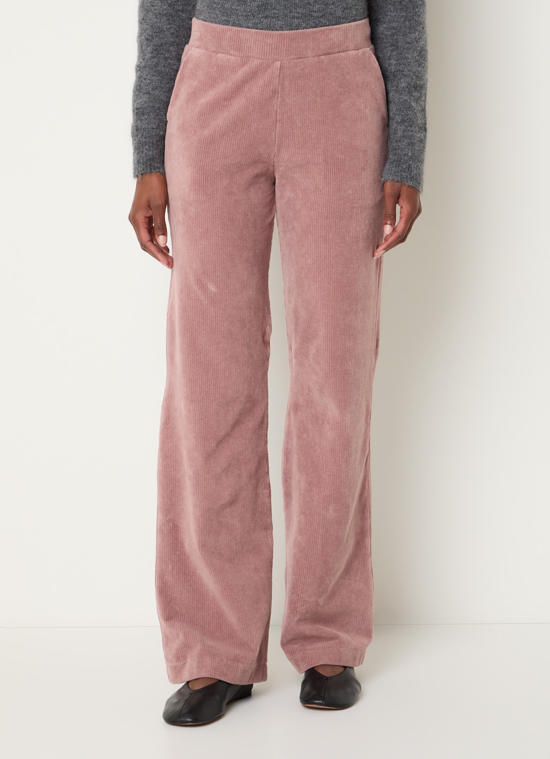 River Woods High waist loose fit broek met steekzakken - detail oudroze