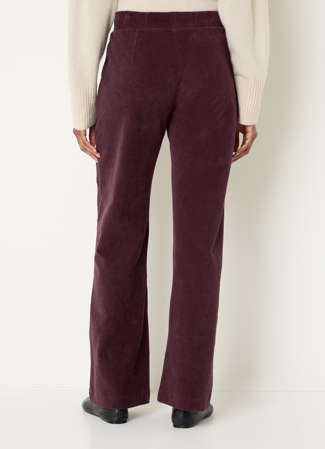 River Woods High waist loose fit broek met steekzakken - achterkant 4 bordeauxrood