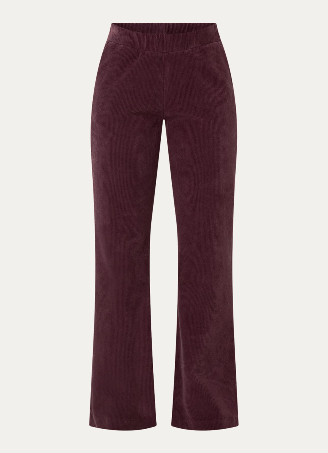 River Woods High waist loose fit broek met steekzakken - voorkant bordeauxrood