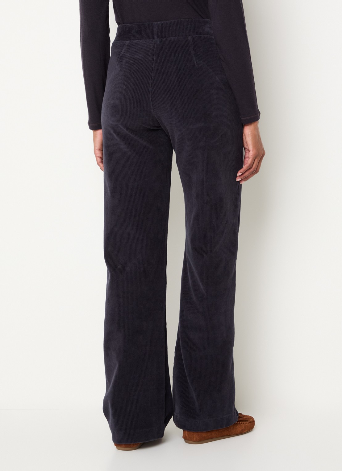 River Woods High waist loose fit broek met steekzakken - achterkant 4 blauw