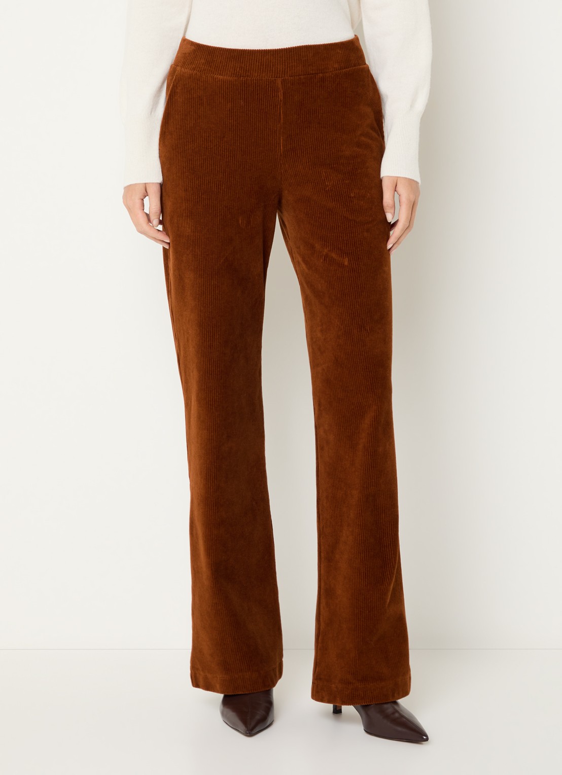River Woods High waist loose fit broek met steekzakken - detail roestbruin