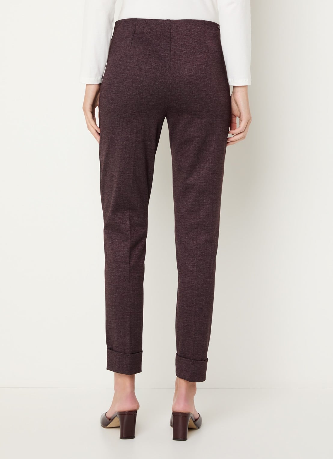 River Woods High waist skinny fit legging met stretch - achterkant 2 aubergine