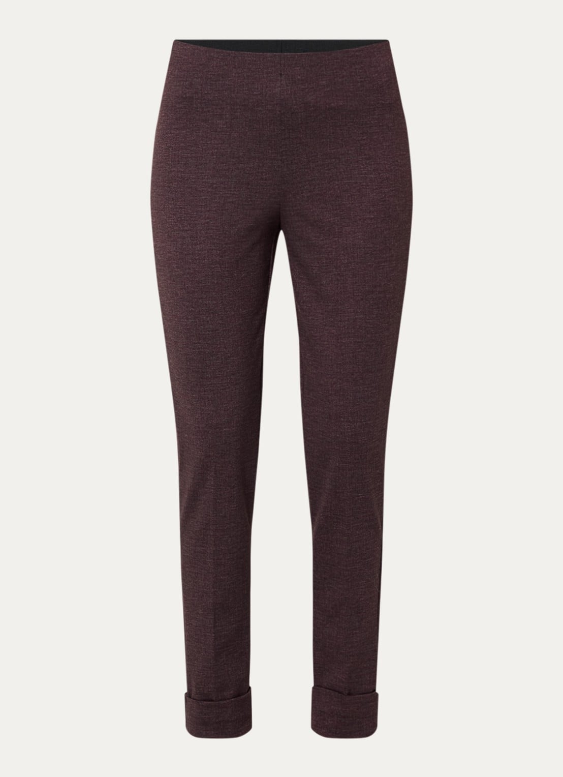 River Woods High waist skinny fit legging met stretch - voorkant 3 aubergine