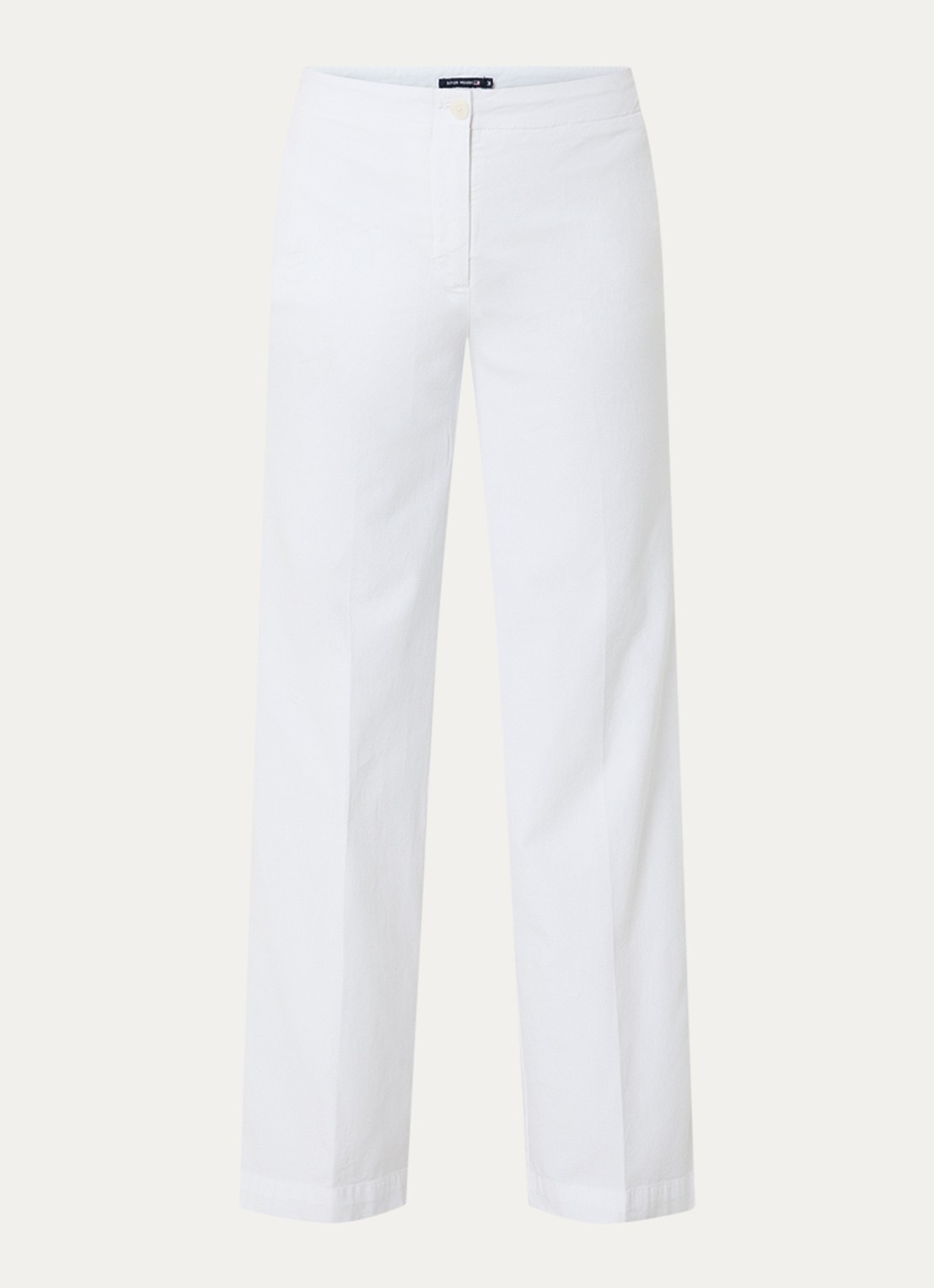 River Woods High waist straight fit broek met steekzakken - voorkant 3 wit