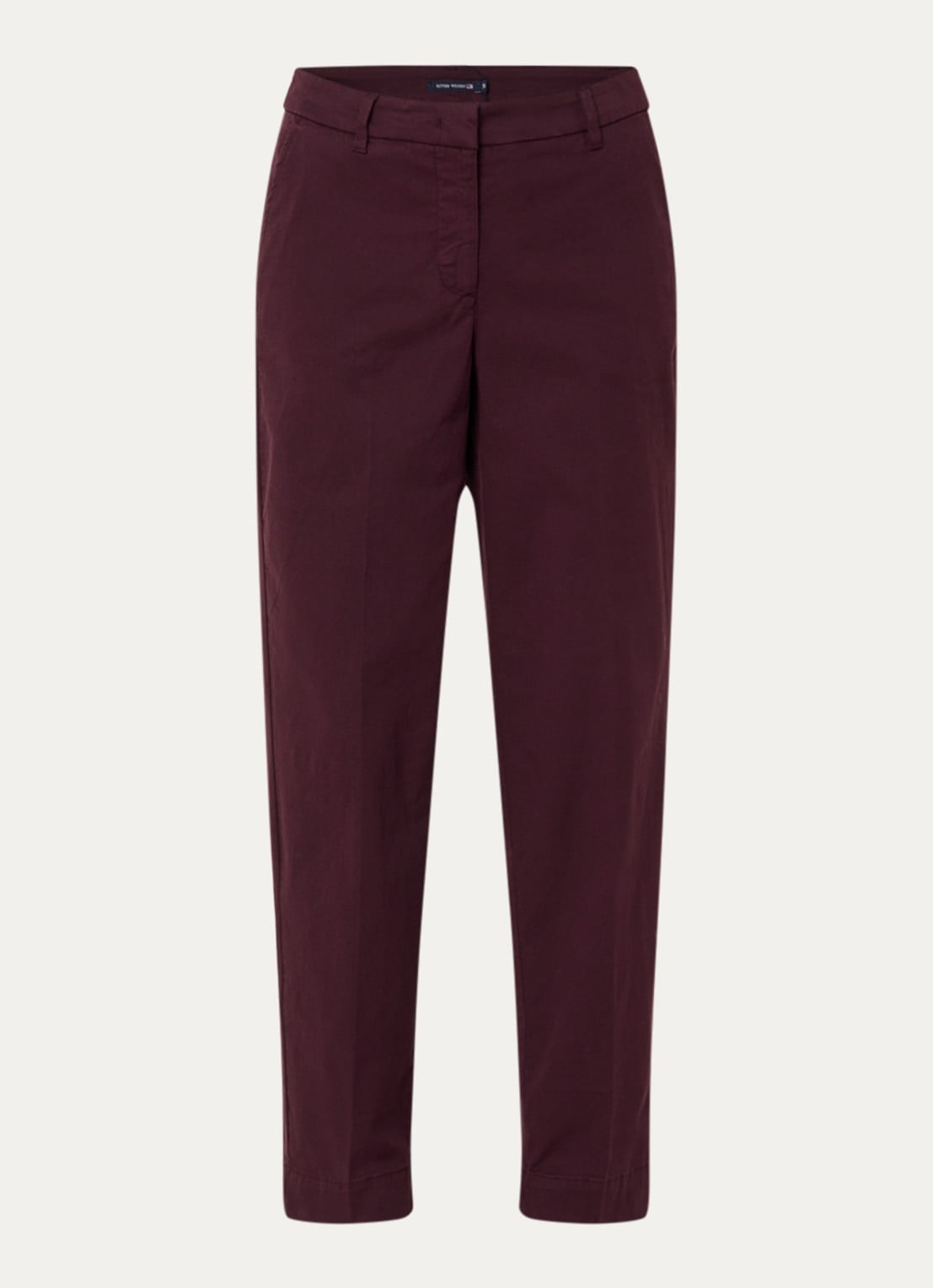 River Woods High waist straight fit broek met steekzakken - voorkant 3 aubergine