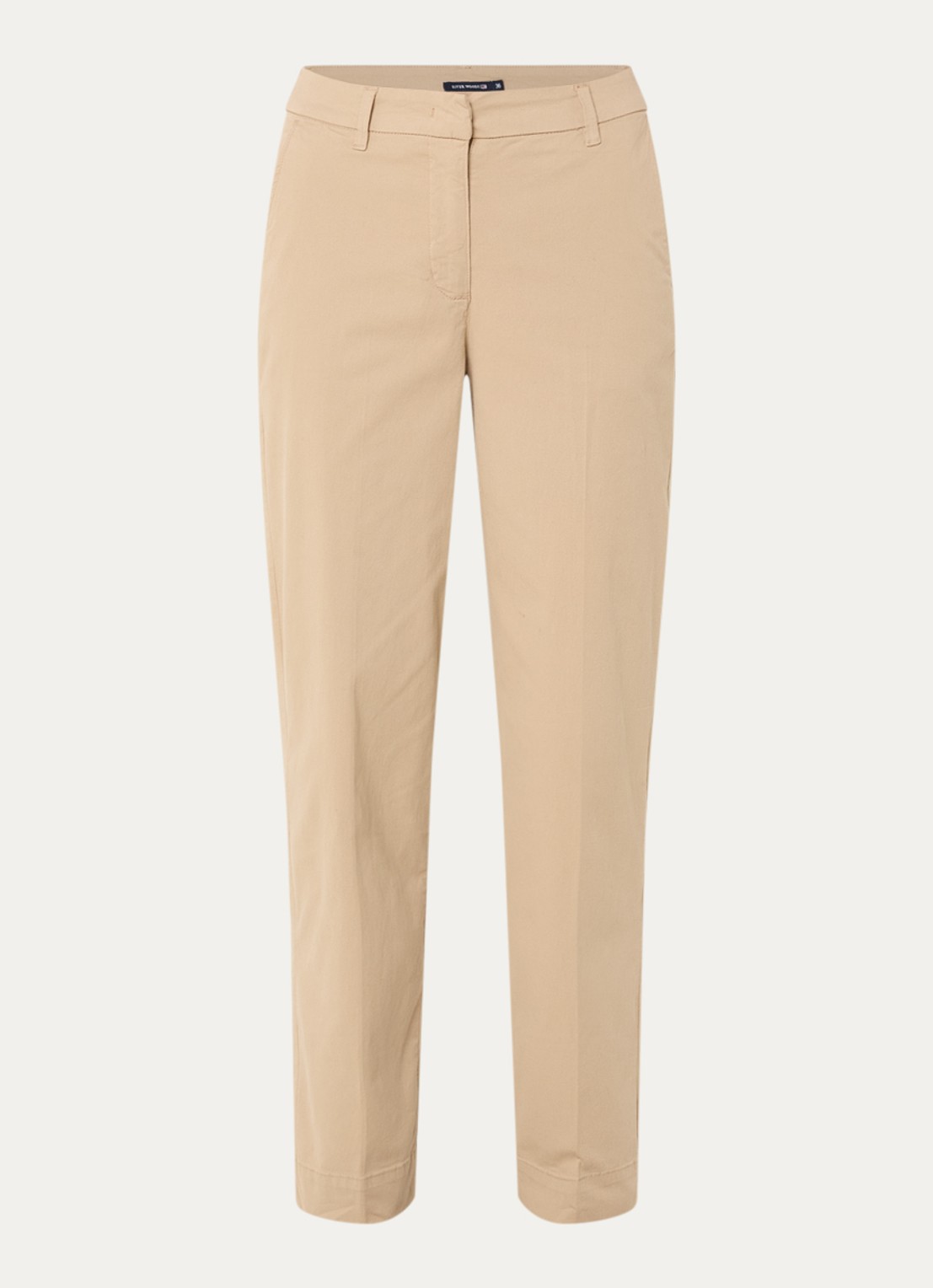 River Woods High waist straight fit broek met steekzakken - voorkant 3 beige