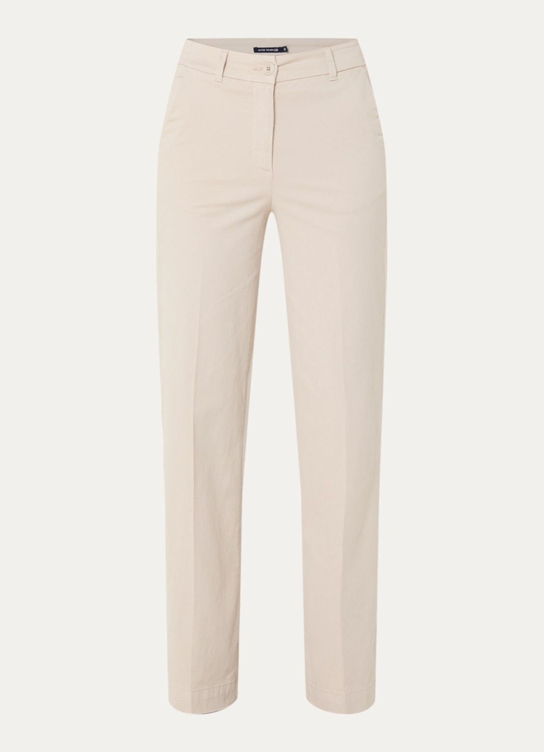 River Woods High waist straight fit broek met steekzakken - voorkant 2 gebroken wit
