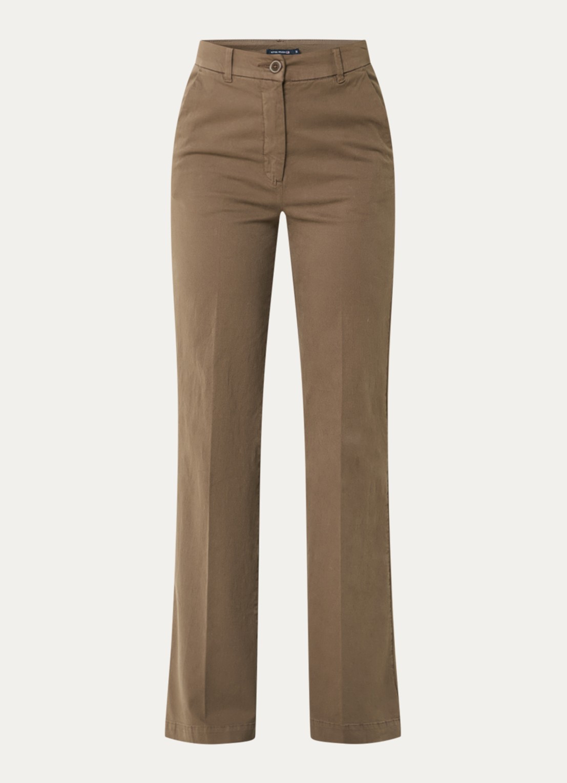 River Woods High waist straight fit broek met steekzakken - voorkant 2 felgroen