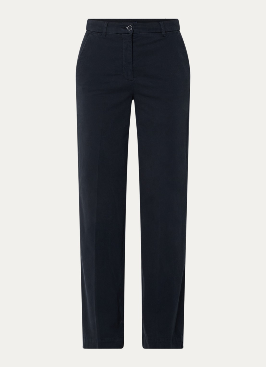 River Woods High waist straight fit broek met steekzakken - voorkant 2 donkerblauw
